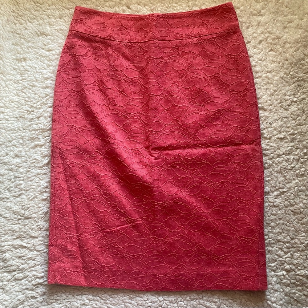 Banana Republic Pink Lace Pencil Skirt
